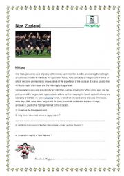 English Worksheet: New Zealand & HAKA