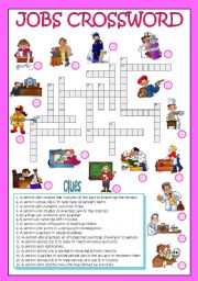 English Worksheet: Jobs Crossword