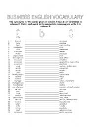 English Worksheet: Business English Vocabulary