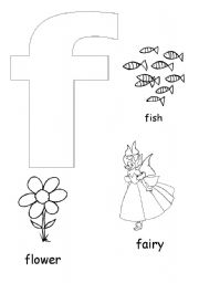 English Worksheet: Alphabet Decorating Pages F-K (set 2 of 4)