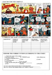 English Worksheet: THE FLINTSTONES COMIC