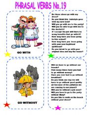 English Worksheet: PHRASAL VERBS NO. 19