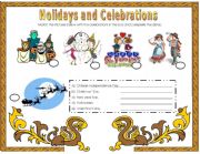 English Worksheet: Holidays and celebrations