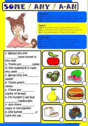 English Worksheet: Some Any A-An