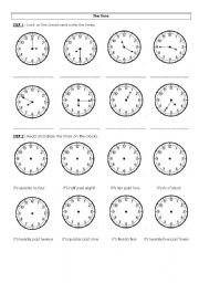 English Worksheet: The time