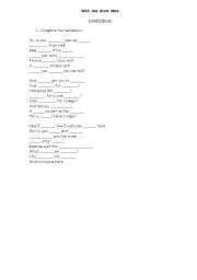 English Worksheet: Song I wish you were here