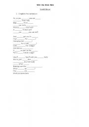 English worksheet: Song I wish you were here