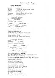 English Worksheet: Song activitie - Under the same sun - scorpions