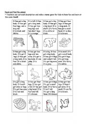 English Worksheet: Memory game