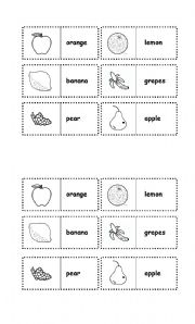 English Worksheet: Dominoe game fruit