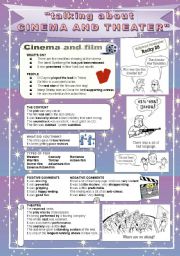 English Worksheet: talking about - CINEMA and THEATER