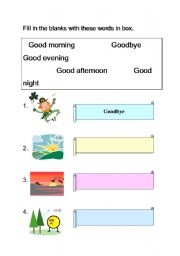 English worksheet: greeting