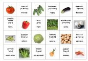English Worksheet: Vegetables flashcards