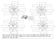 English Worksheet: VOCABULARY insert in the spiderweb