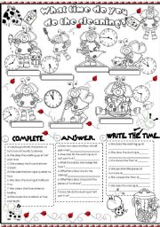 English Worksheet: what time do you do the cleaning?