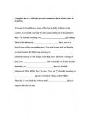 English Worksheet: Present continuous