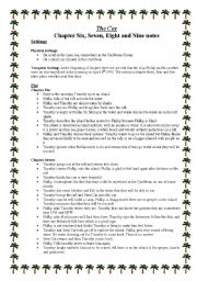 English worksheet: The Cay - Chapter 6, 7, 8 and 9 notes