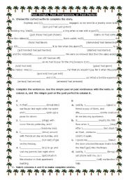 English Worksheet: Past Simple, Past Progressive, or Past Perfect