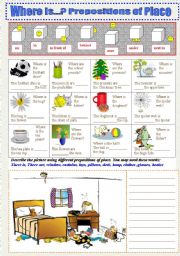 English Worksheet: Where is ...? Prepositions of  Place 