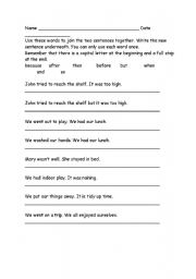 English Worksheet: Conjunctions