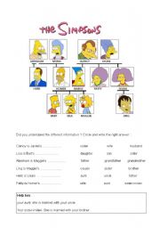 English Worksheet: the simpsons family