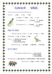 English worksheet: Dinosaur safari 