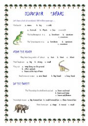 English Worksheet: Dinosaur safari 