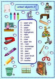 school objects matching 2/3