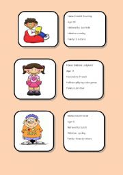 English Worksheet: IDENTITY CARDS