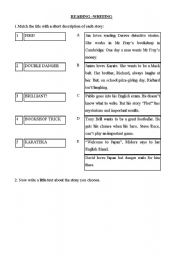 English Worksheet: READING WRITING EXERCISE II