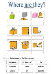 English Worksheet: Where are they (prepositions)