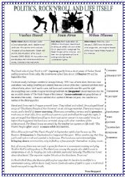 English Worksheet: Politics,RocnRoll and Life Itself