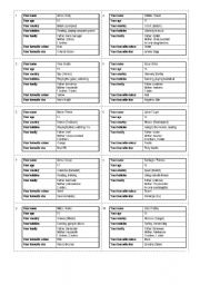 English Worksheet: Identity cards for speaking activities