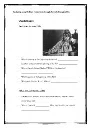 English Worksheet: Frankenstein. Kenneth Branagh version. Questionaire 1