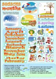 English Worksheet: seasons-months