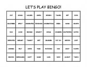 English Worksheet: Past Participle Bingo