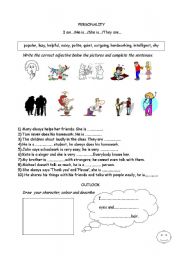 English Worksheet: personality