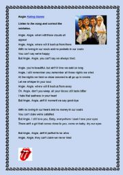English Worksheet: Angie by Rolling Stones