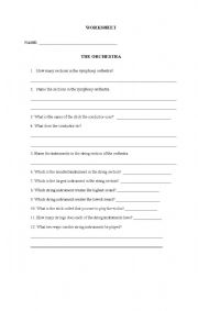 English Worksheet: orchestra