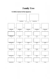 English Worksheet: Family Tree