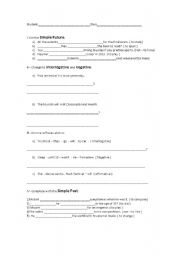 English worksheet: simple past