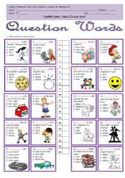 English Worksheet: Question Words - Multiple choice