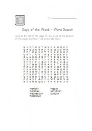 English Worksheet: Days of the week