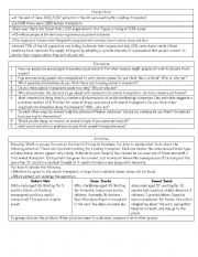 English Worksheet: organ translplant