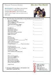 English Worksheet: English through songs 4