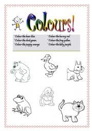 English Worksheet: Colours!