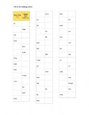 English worksheet: converting base verb and simple past 