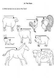 English Worksheet: At the farm