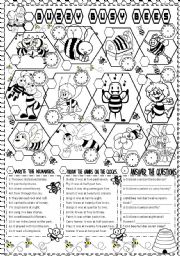 English Worksheet: buzzy busy bees