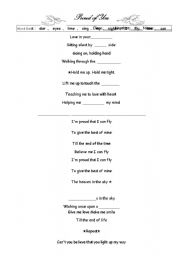English worksheet: Proud of you lyrics
